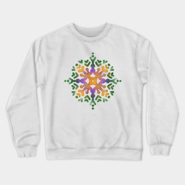 Phulkari Motif - Indian Punjab Traditional Folk Art in Digital Watercolors GC-126-05 Crewneck Sweatshirt by GraphicCharms